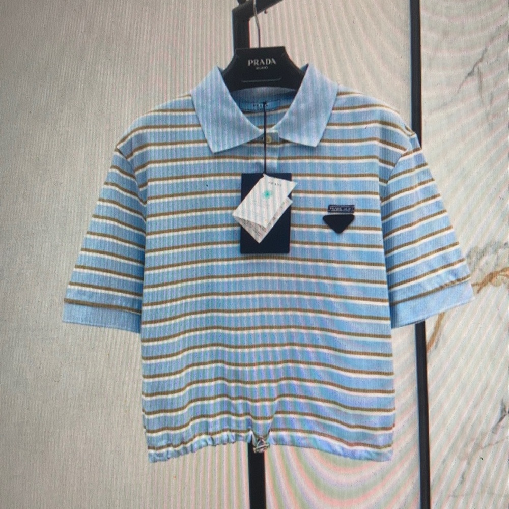 Prada Blue Ribbed Tank top size Small